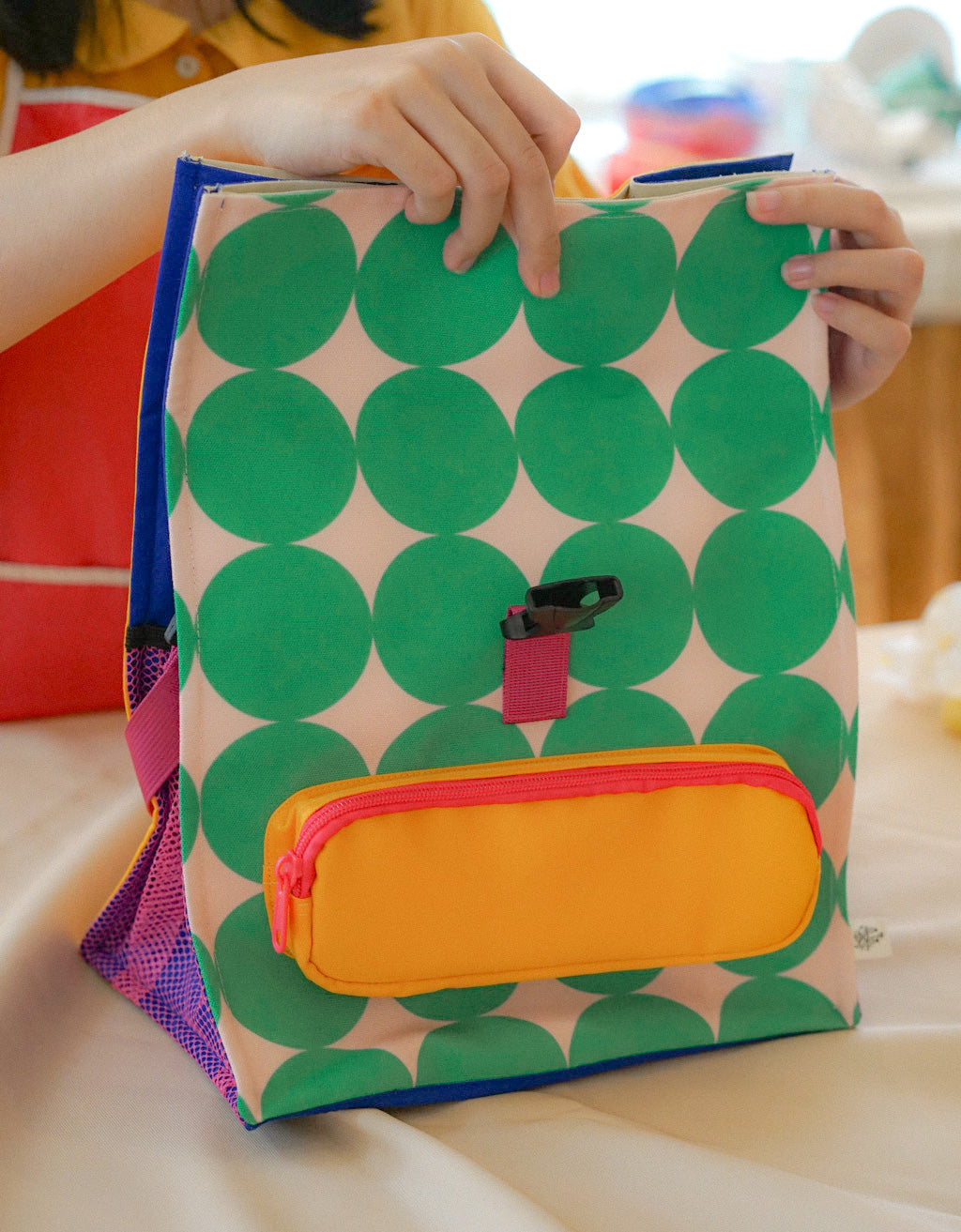 Buckle Up Lunch Bag - Green Dotty