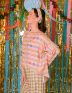Rainbow Gingham Oversized Top