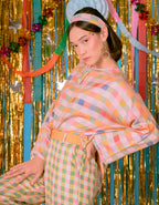 Rainbow Gingham Oversized Top