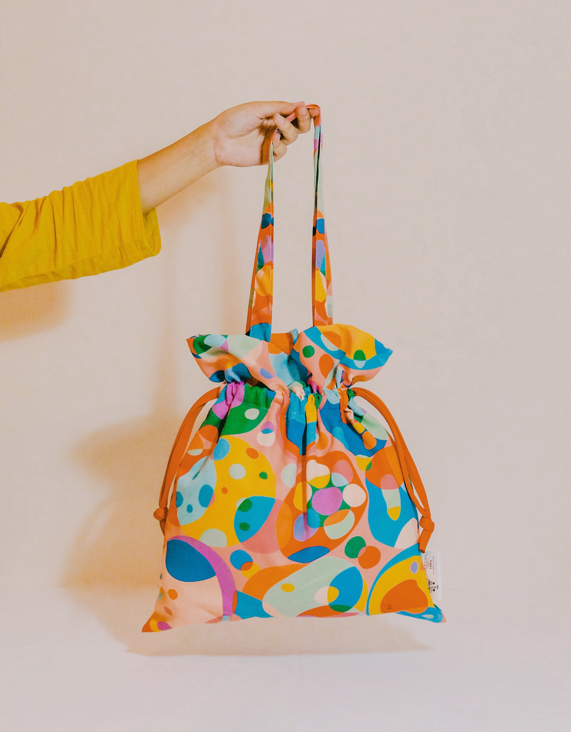 Drawstring Tote Bag - Circle Cells