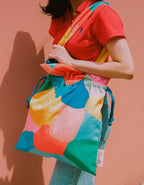 Drawstring Tote Bag - Color Block