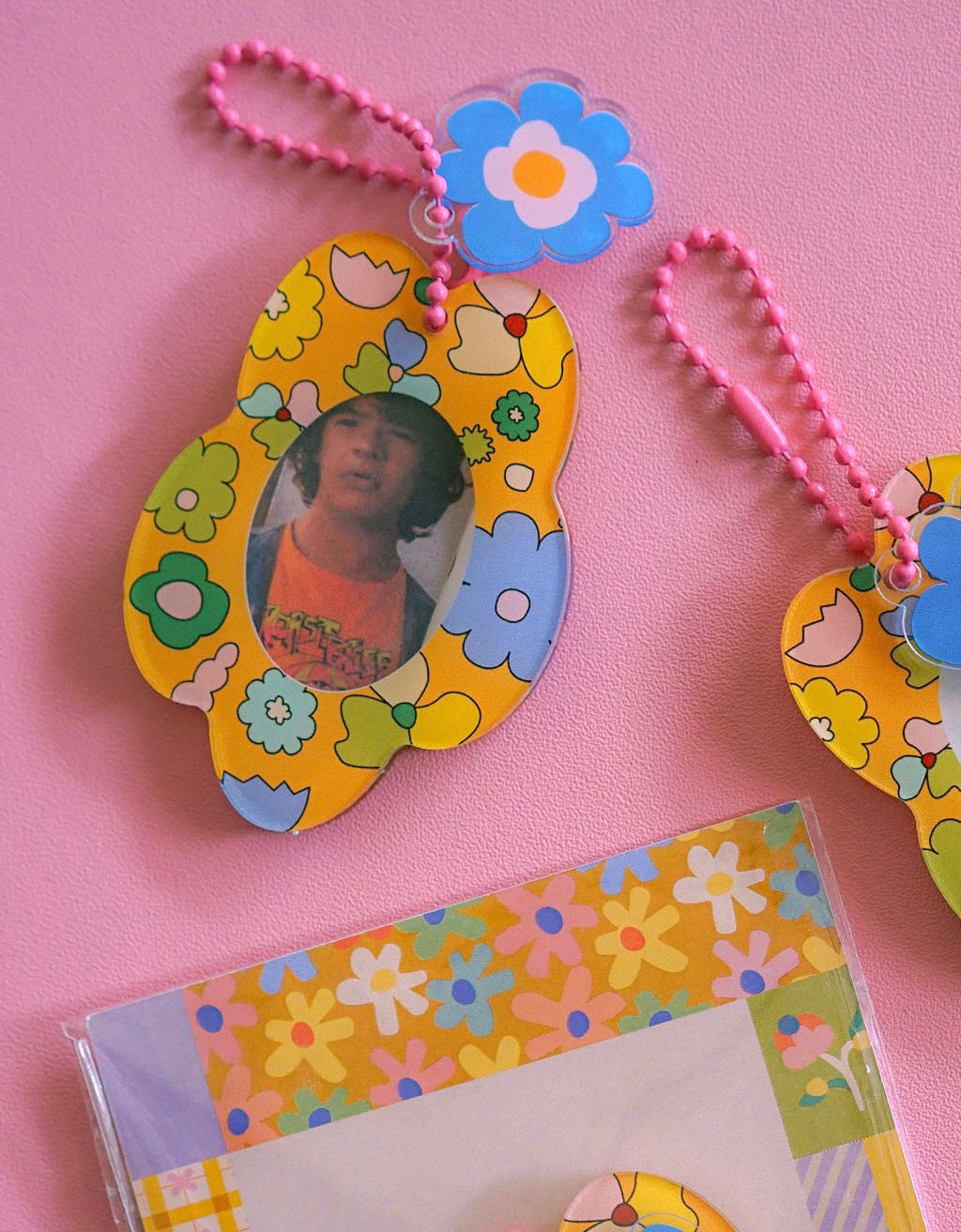Keychain - Orange Flowers [Small]