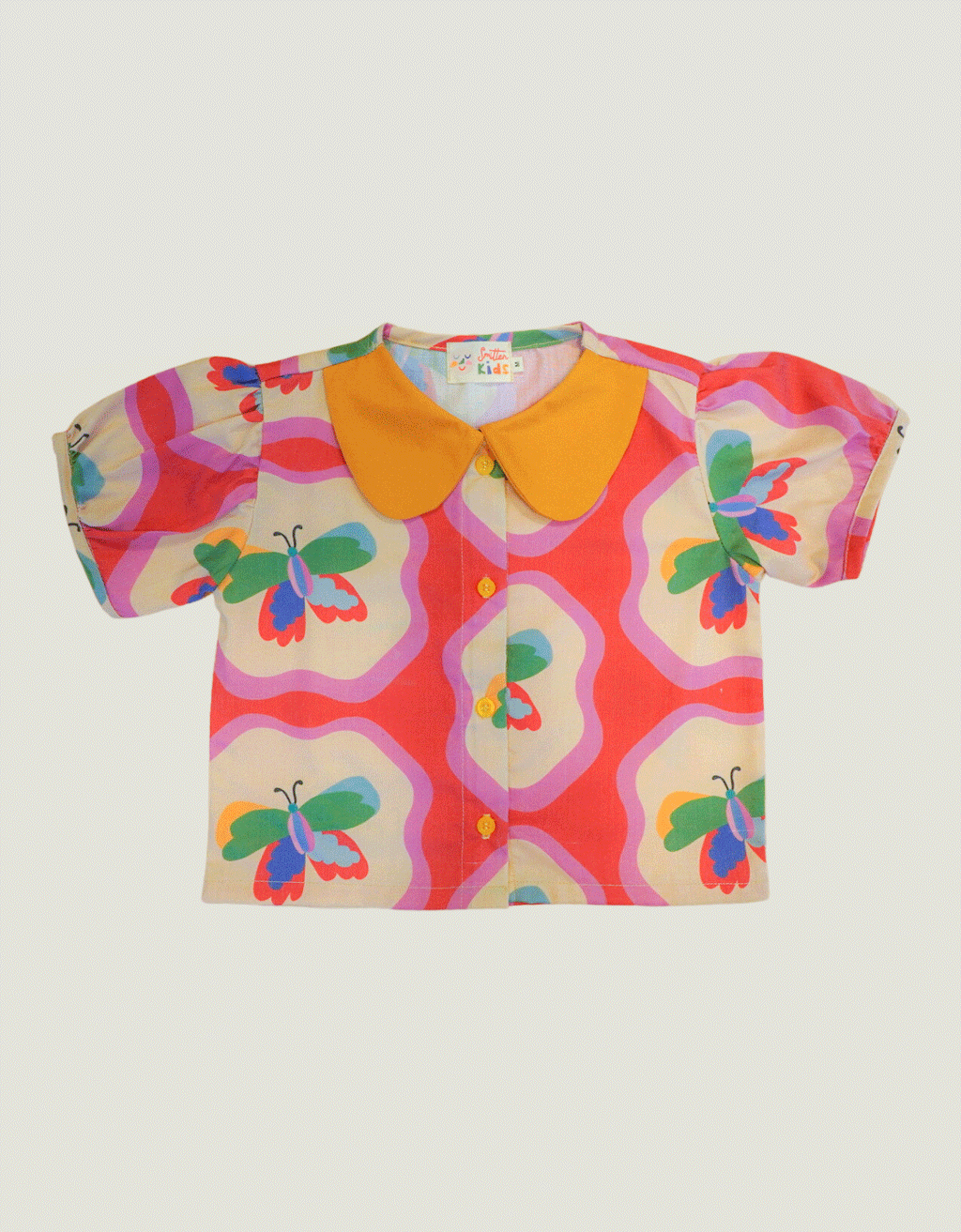 Smitten Kids - Puffy Collar Top - Butterfly