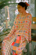 Rainbow Gingham Oversized Top