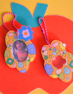 Keychain - Orange Flowers [Small]