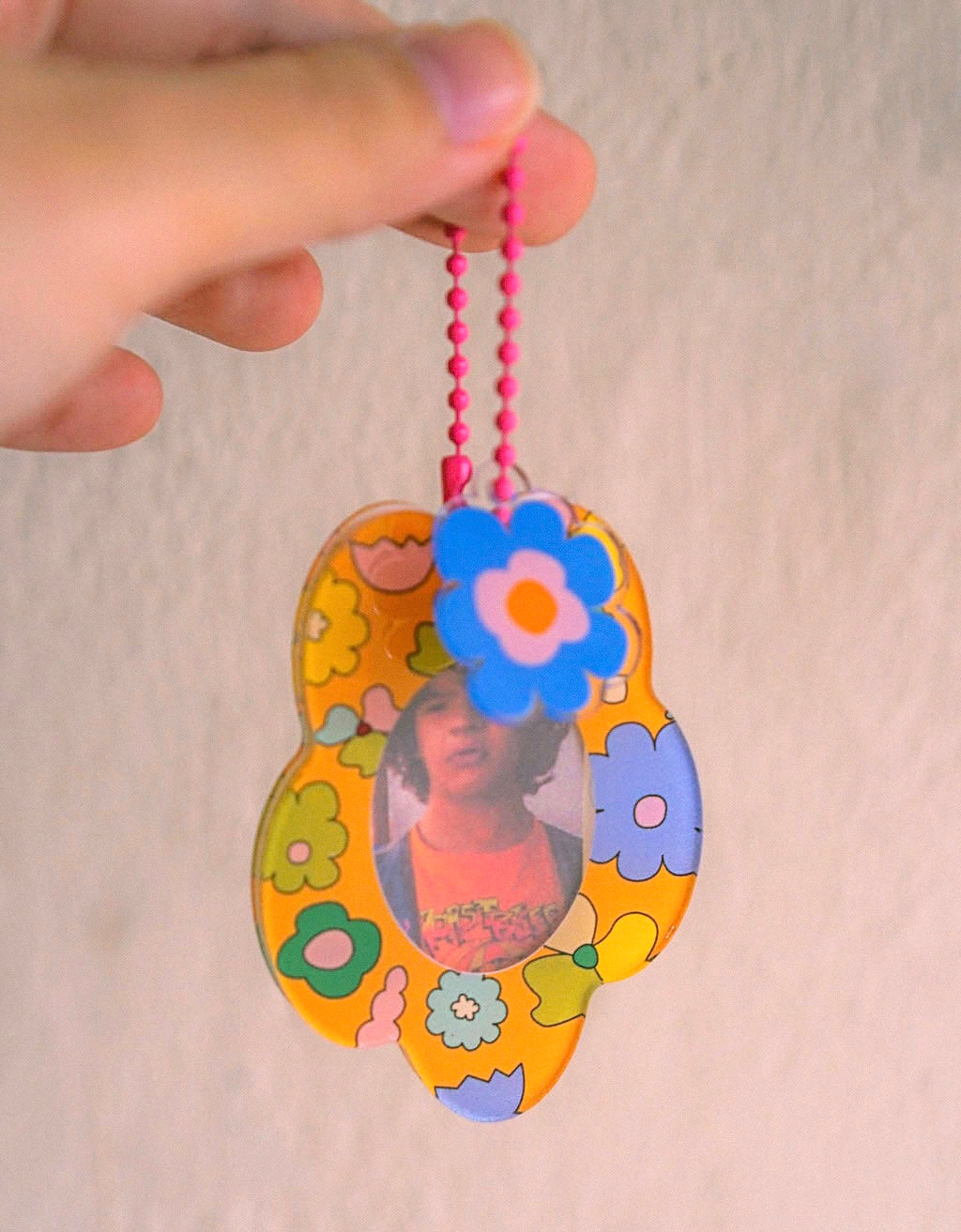 Keychain - Orange Flowers [Small]