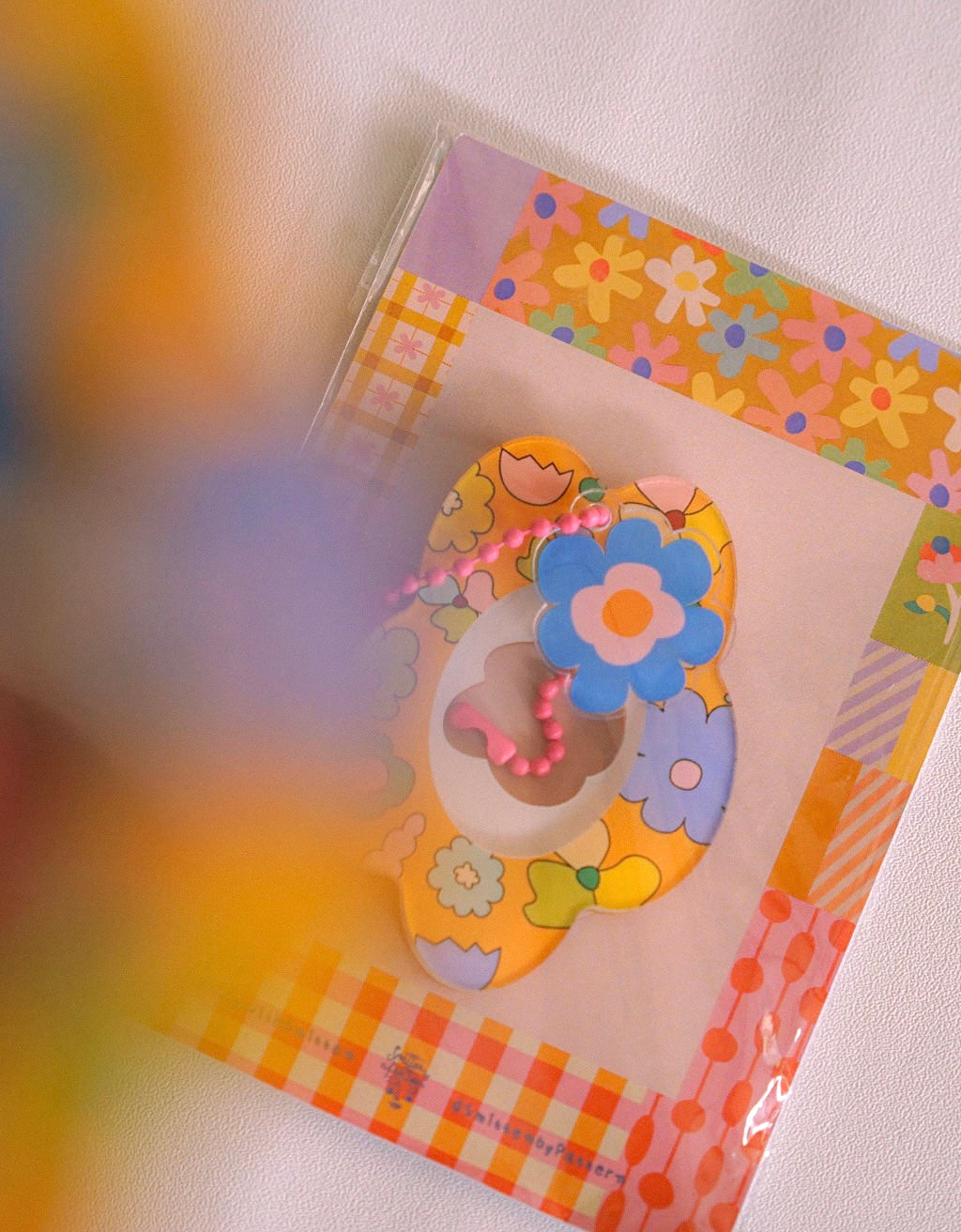 Keychain - Orange Flowers [Small]