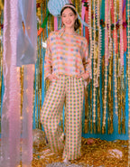 Pallazo Pants - Green Gingham
