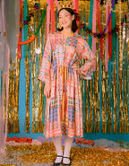 Patchwork Plaids Creme Dress
