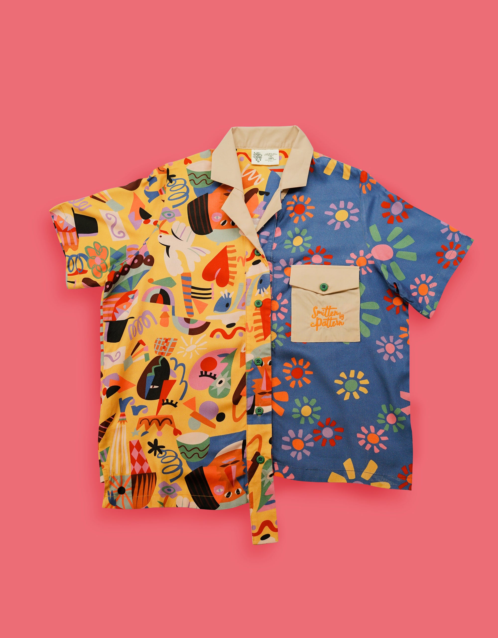 Picasso Cubism Open Collar Shirt
