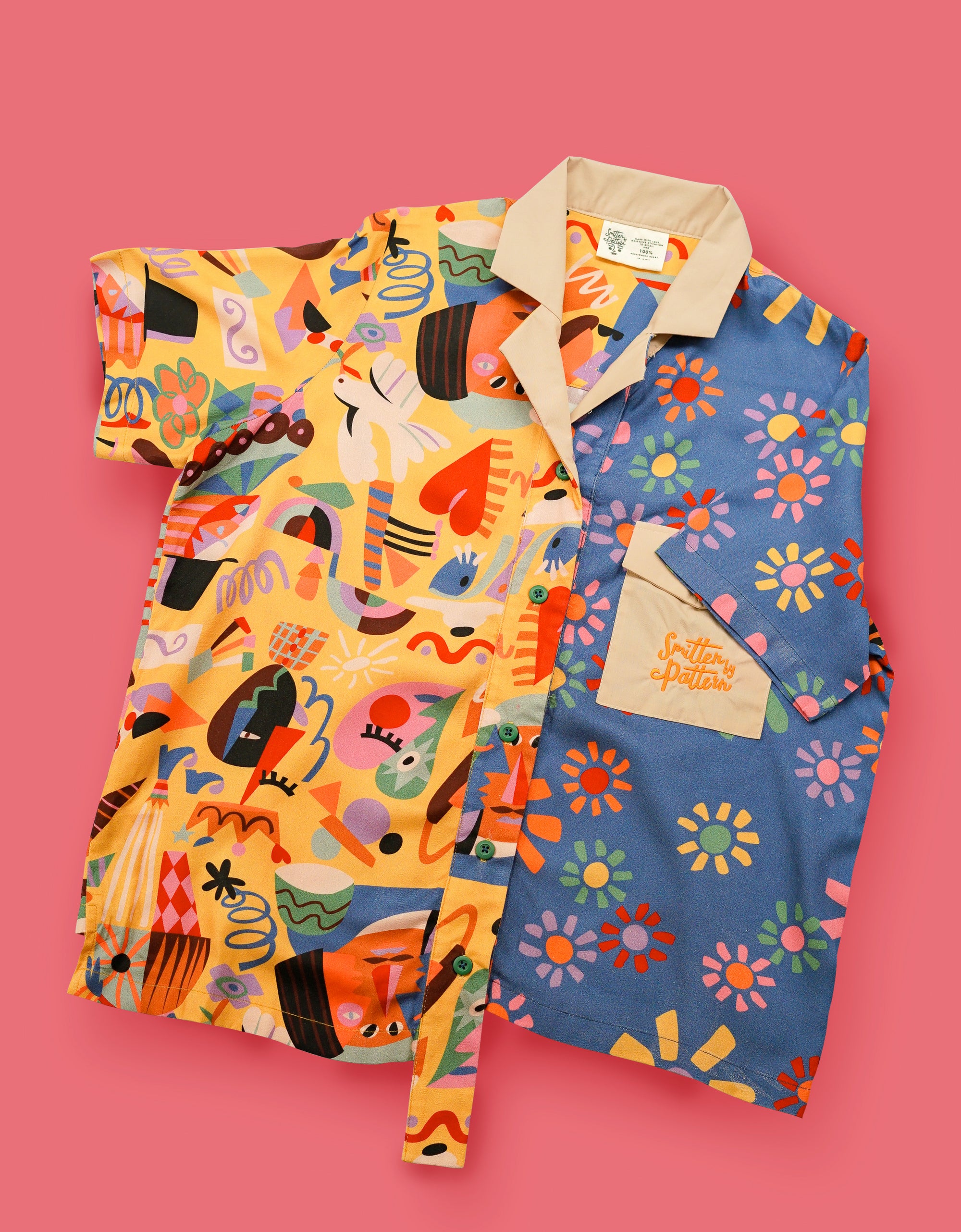 Picasso Cubism Open Collar Shirt