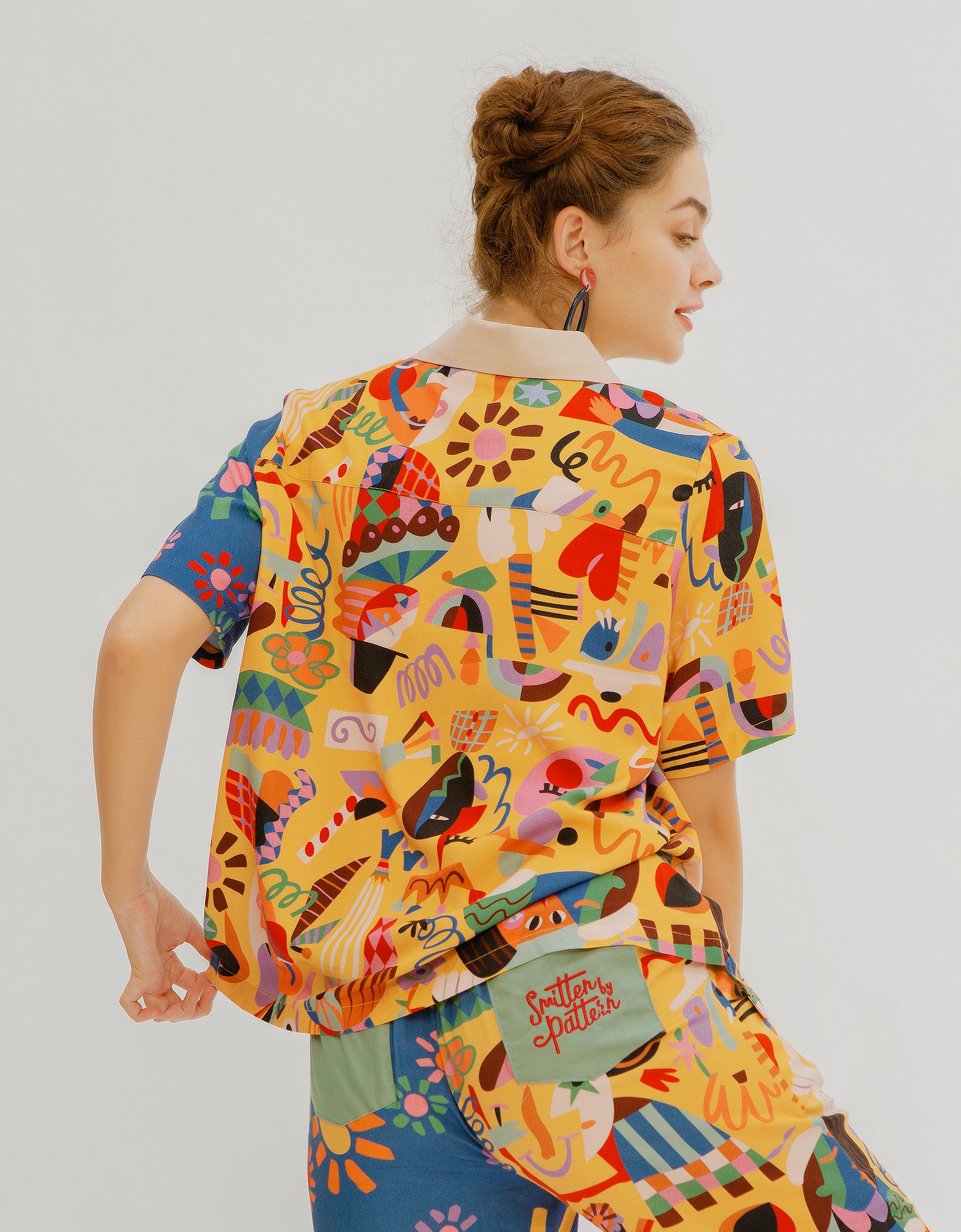 Picasso Cubism Open Collar Shirt