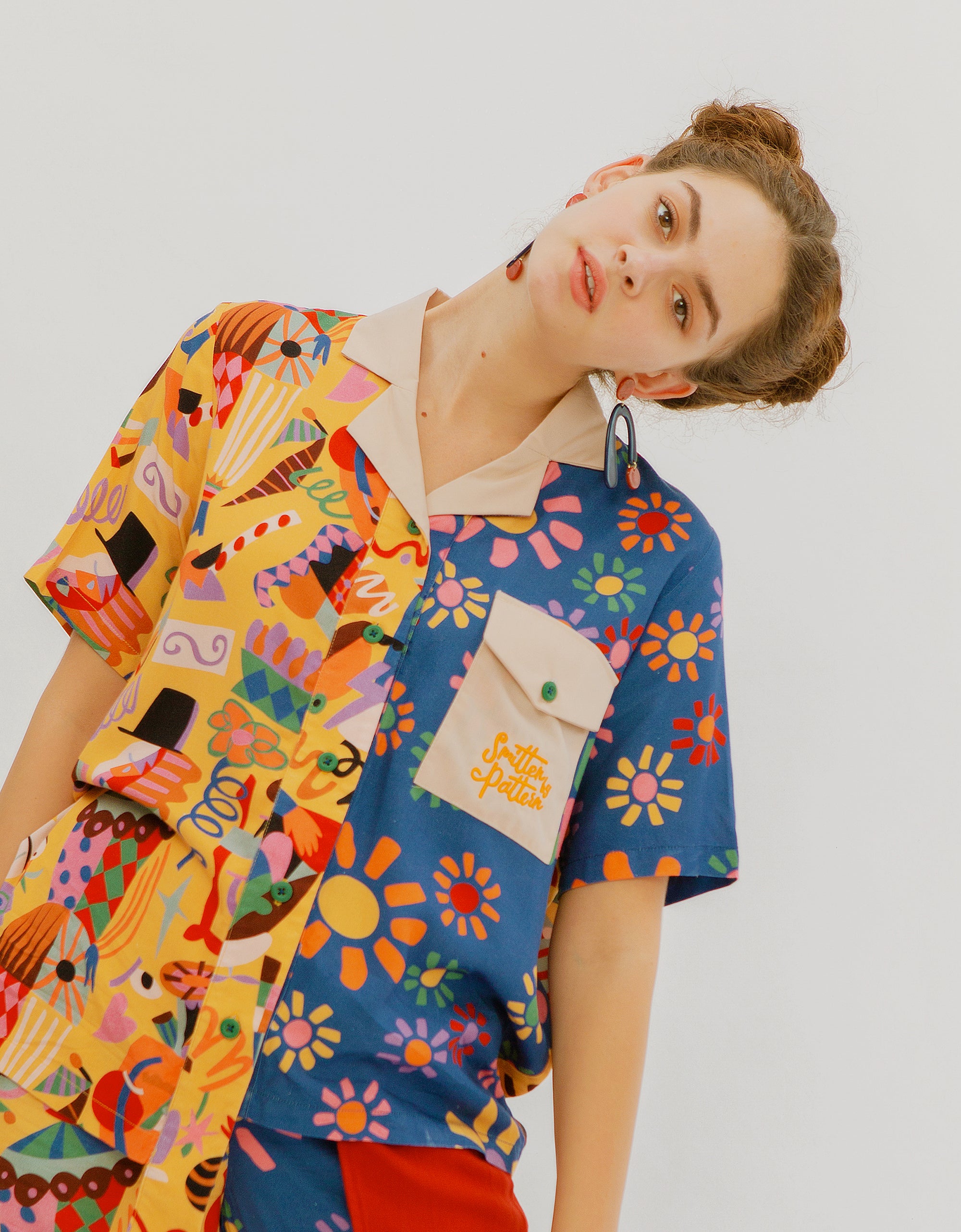 Picasso Cubism Open Collar Shirt