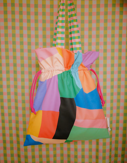 Drawstring Tote Bag - Parti Color