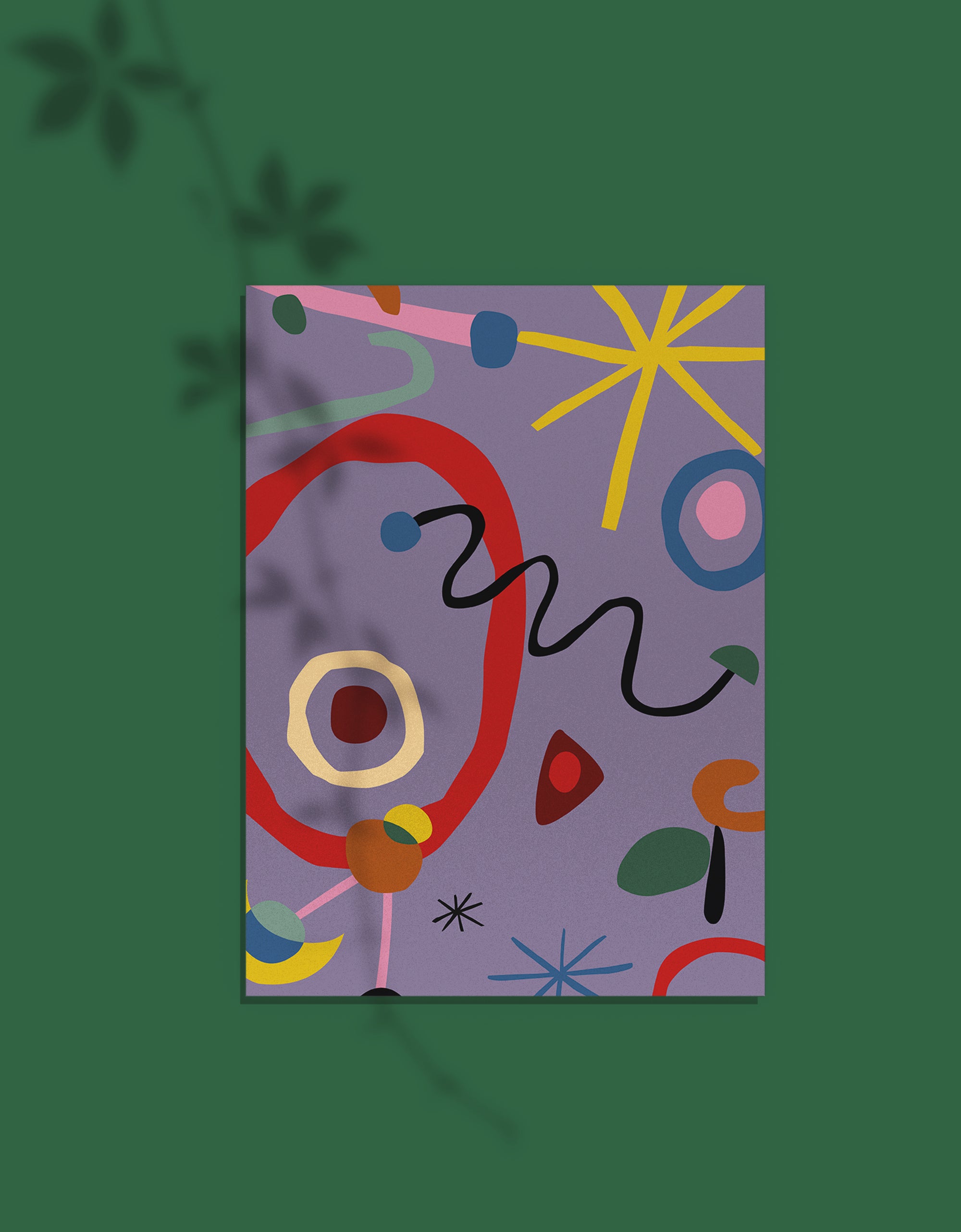 Purple Miro Constellation Wall Art A4