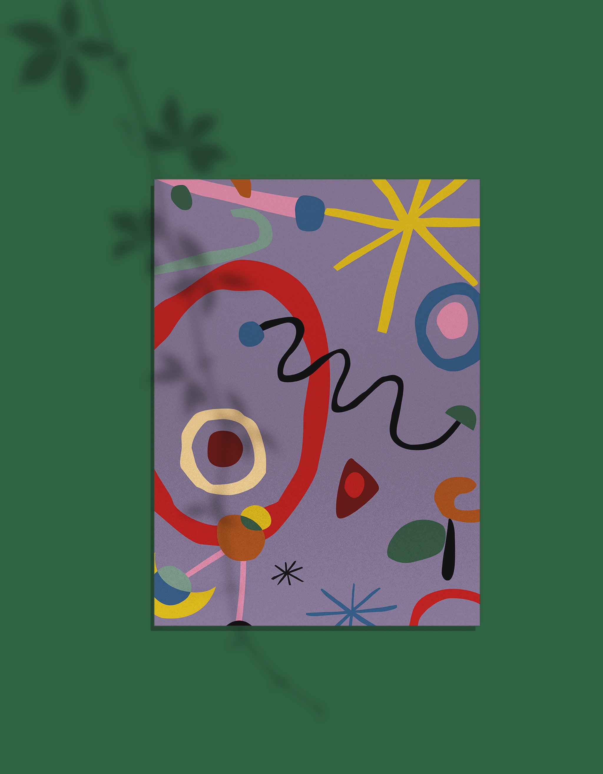 Purple Miro Constellation Wall Art A4