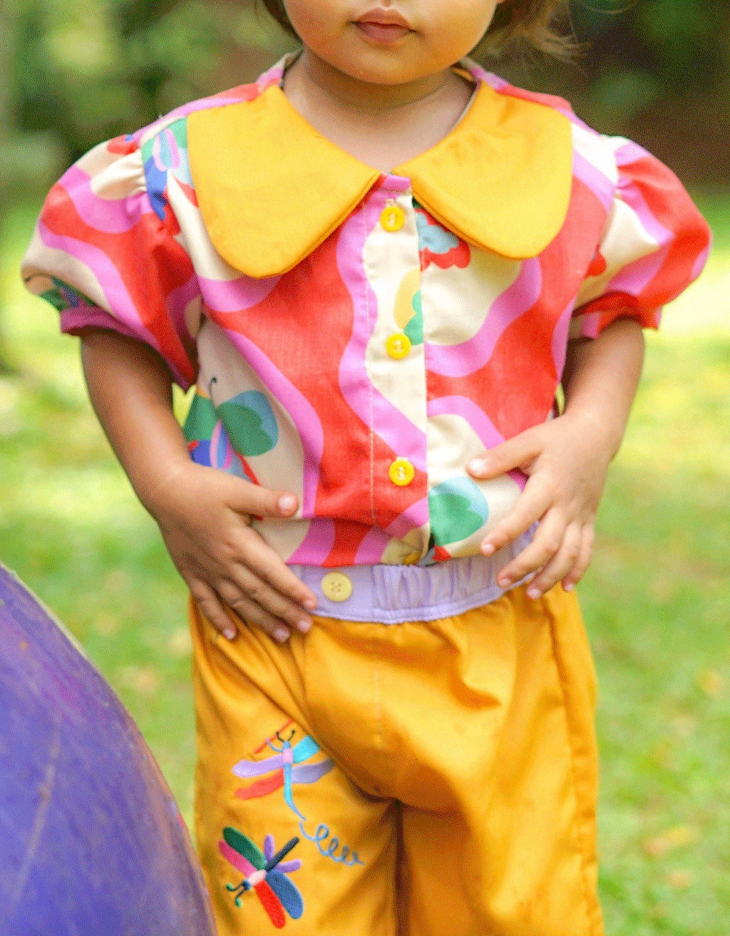 Smitten Kids - Puffy Collar Top - Butterfly