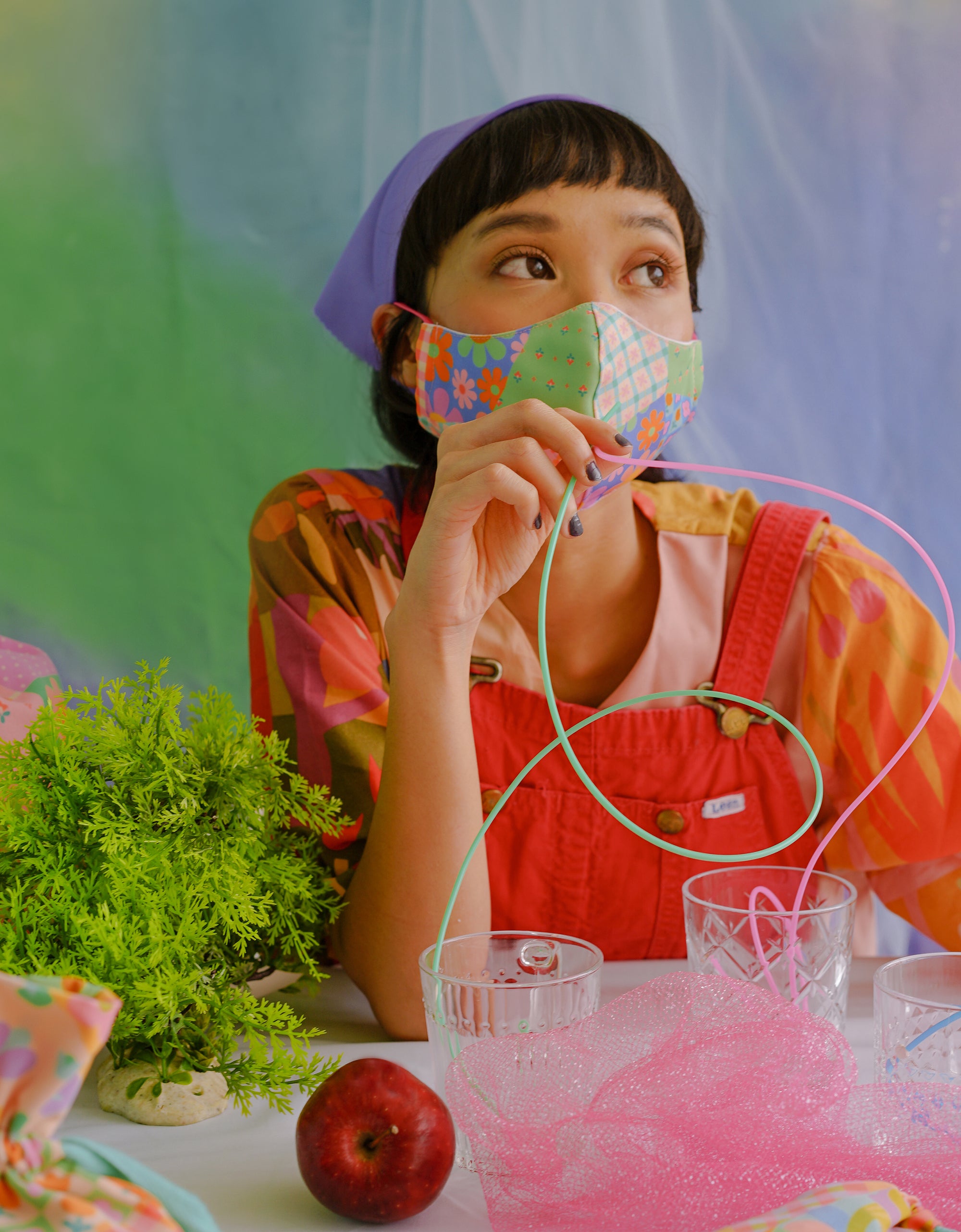 Flower Bricks - Face Mask
