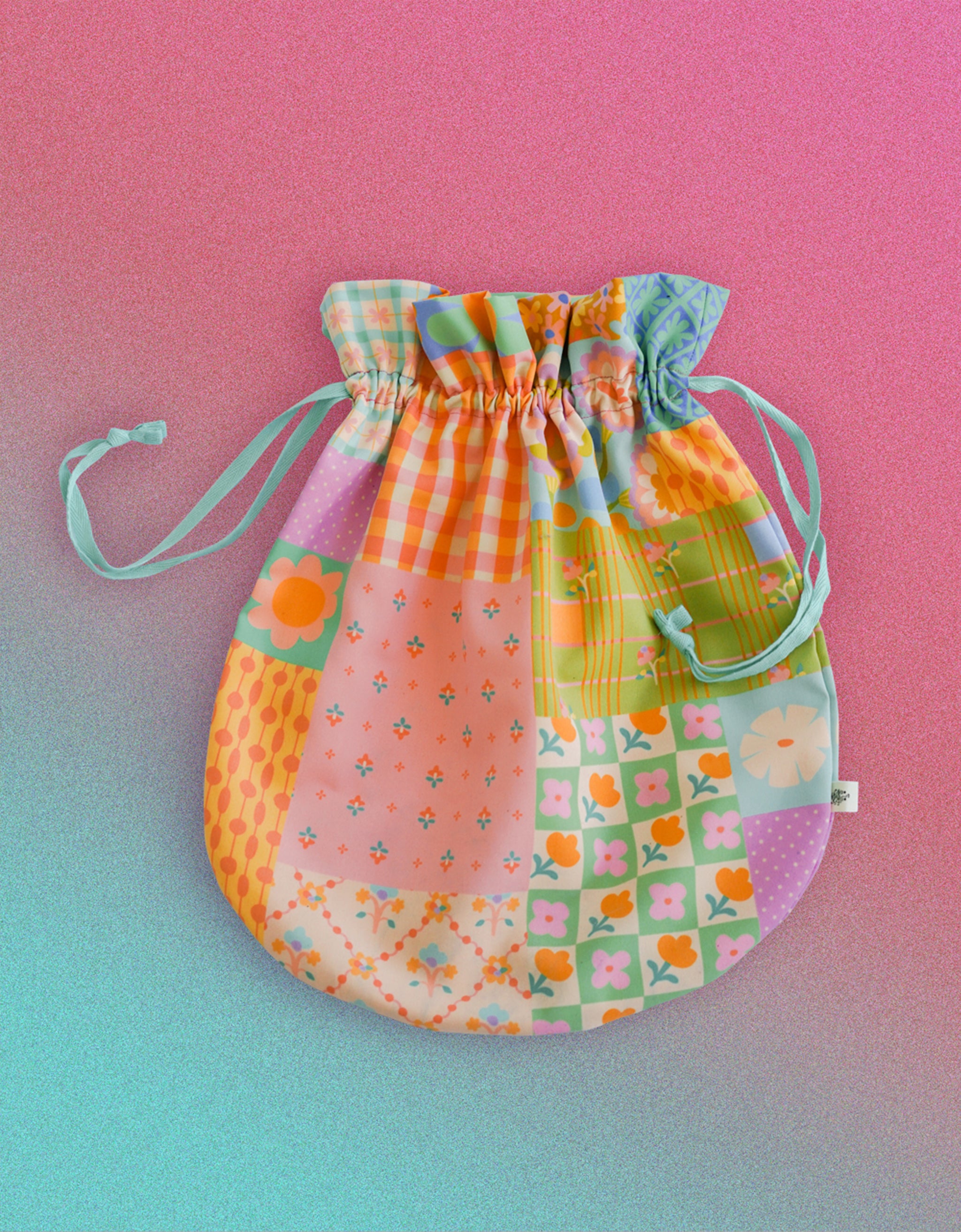 Flower Bricks - Jumbo Drawstring Pouch