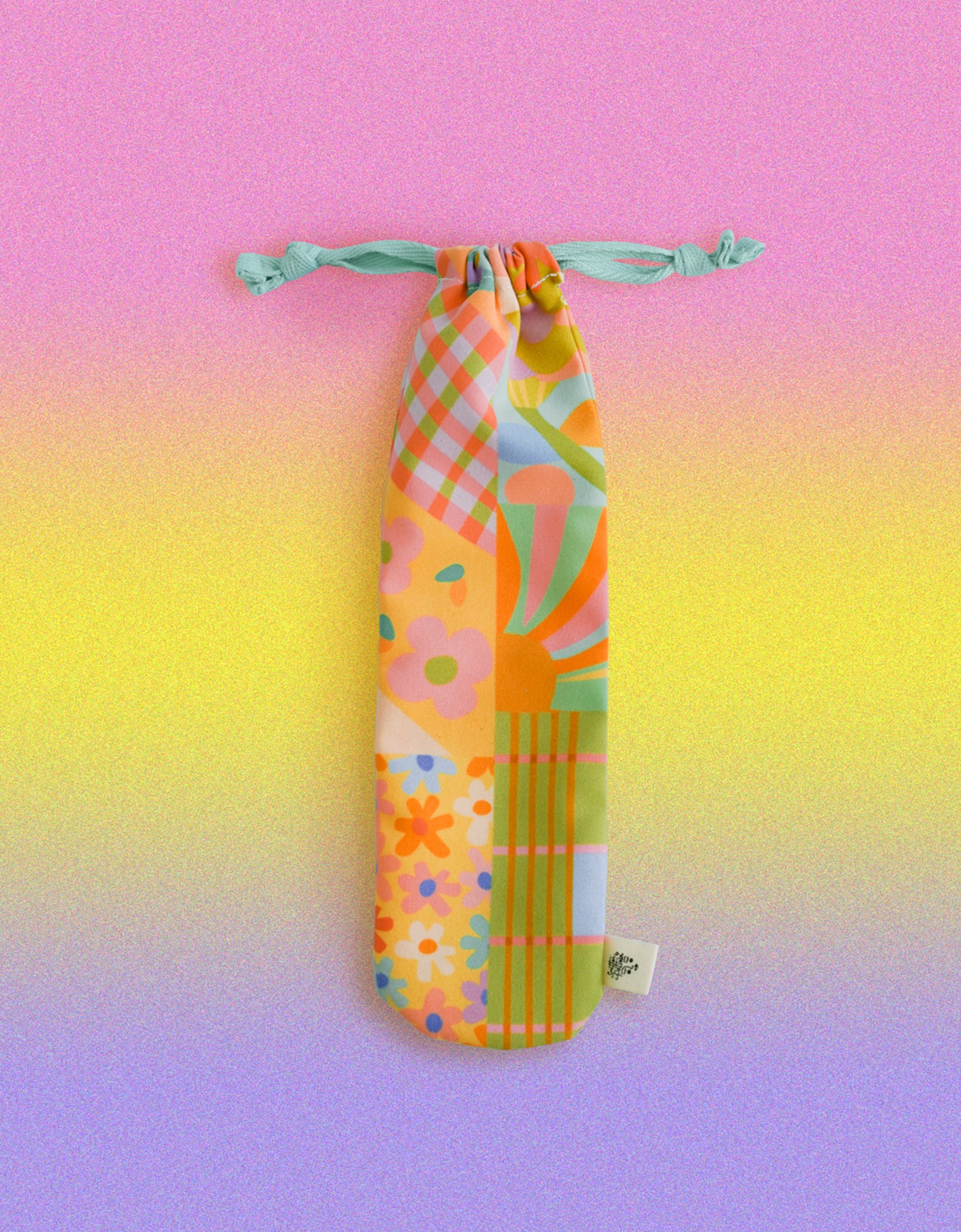 Flower Bricks - Cutlery Drawstring Pouch