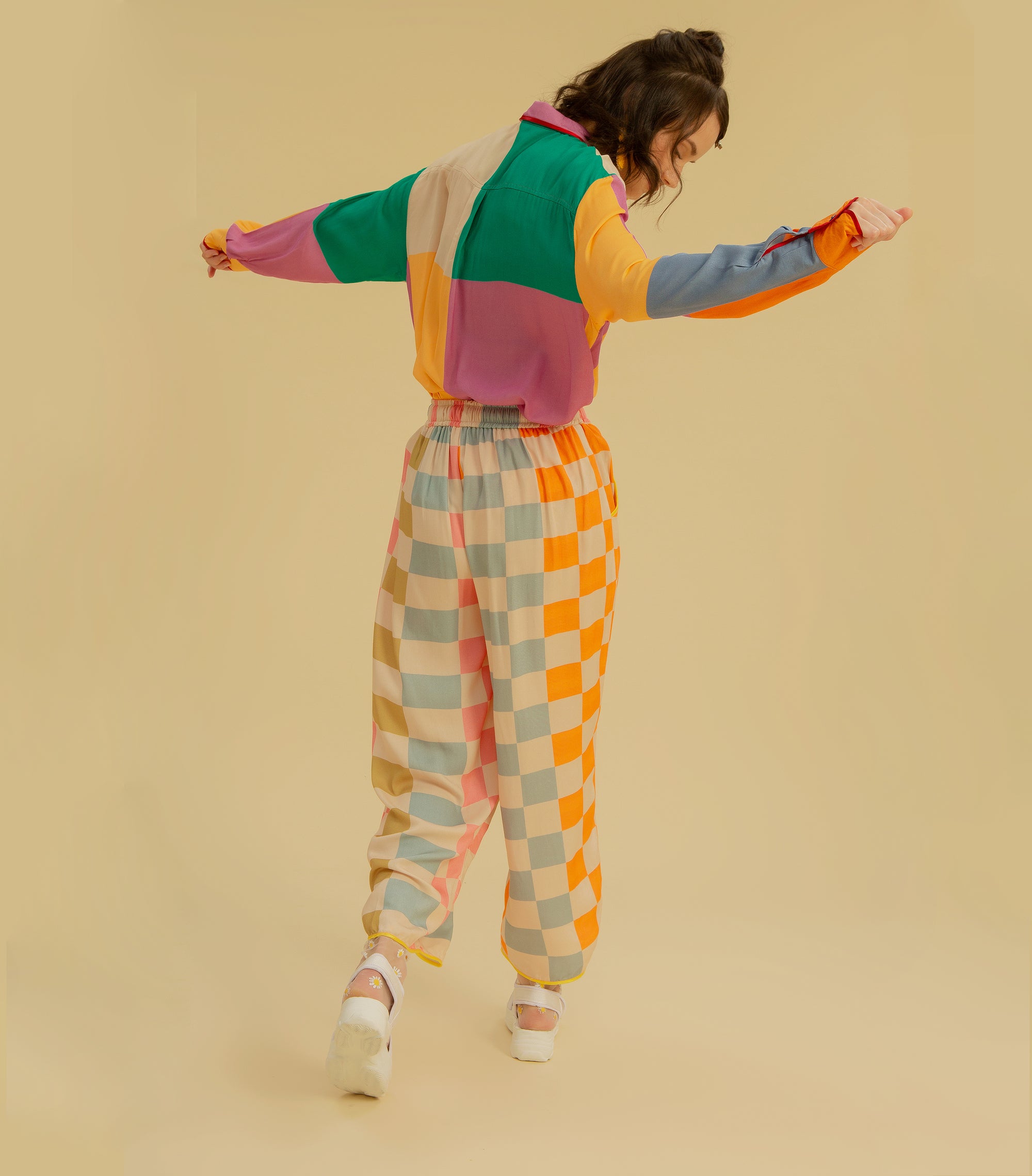 Checky Chess - Drawstring Long Pants