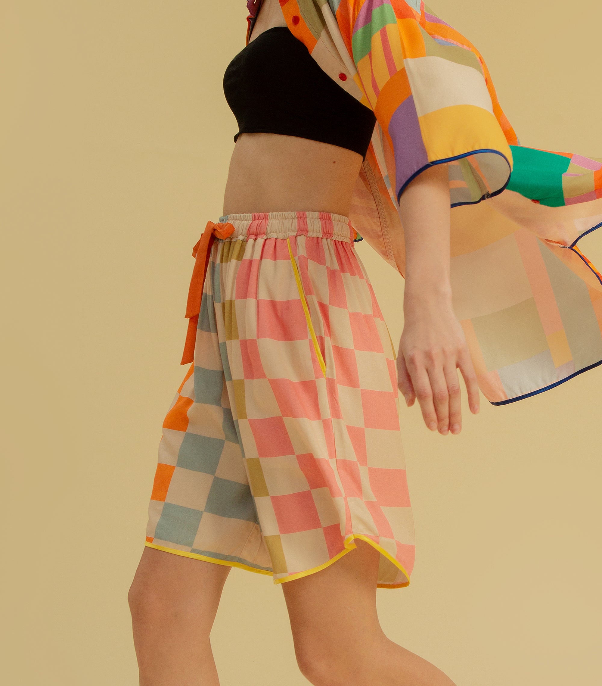 Checky Chess - Drawstring Shorts