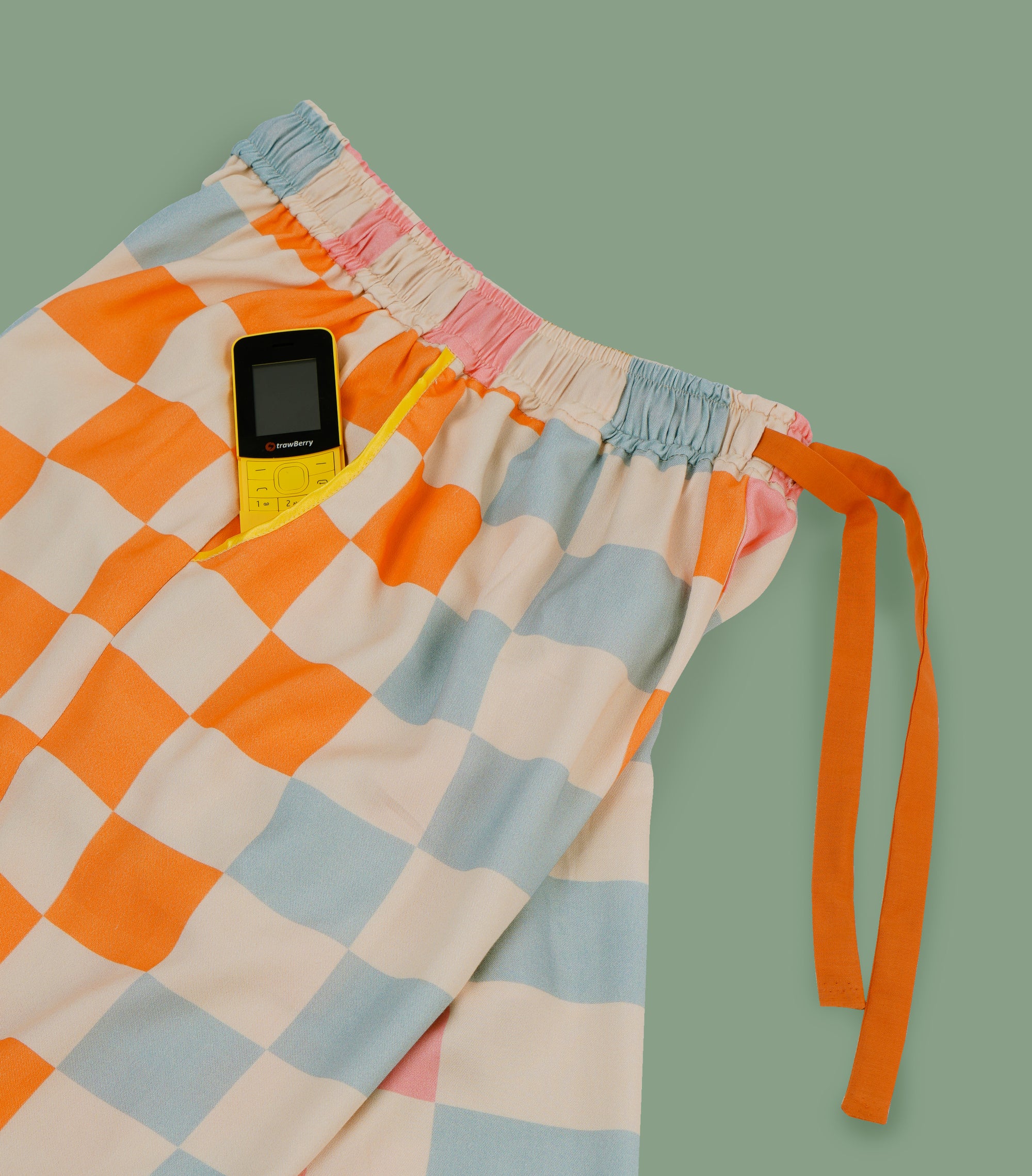 Checky Chess - Drawstring Long Pants