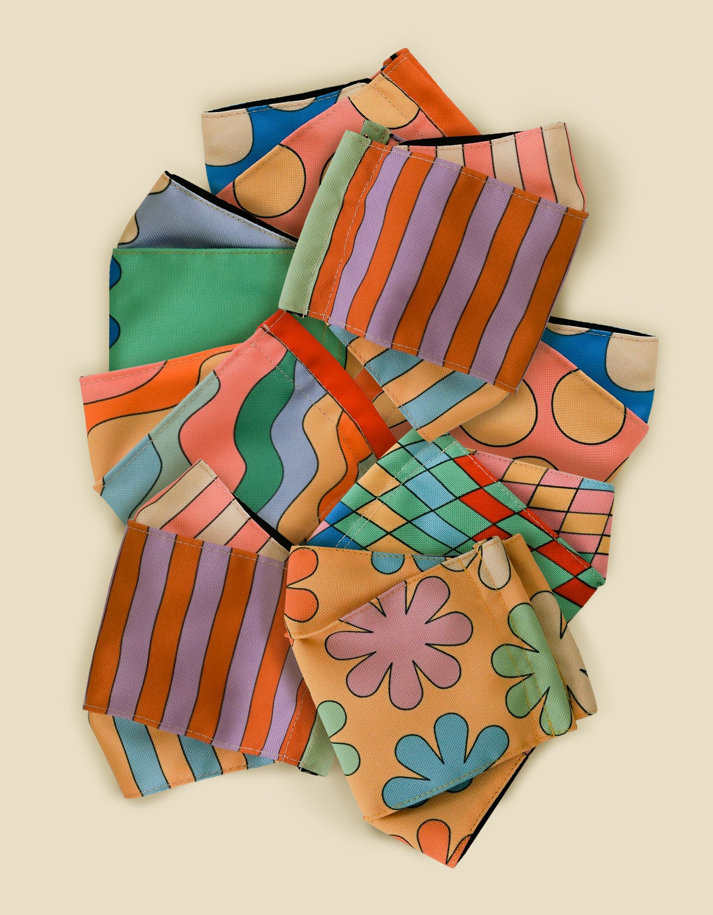 Origami Face Mask - Strippy Stripes