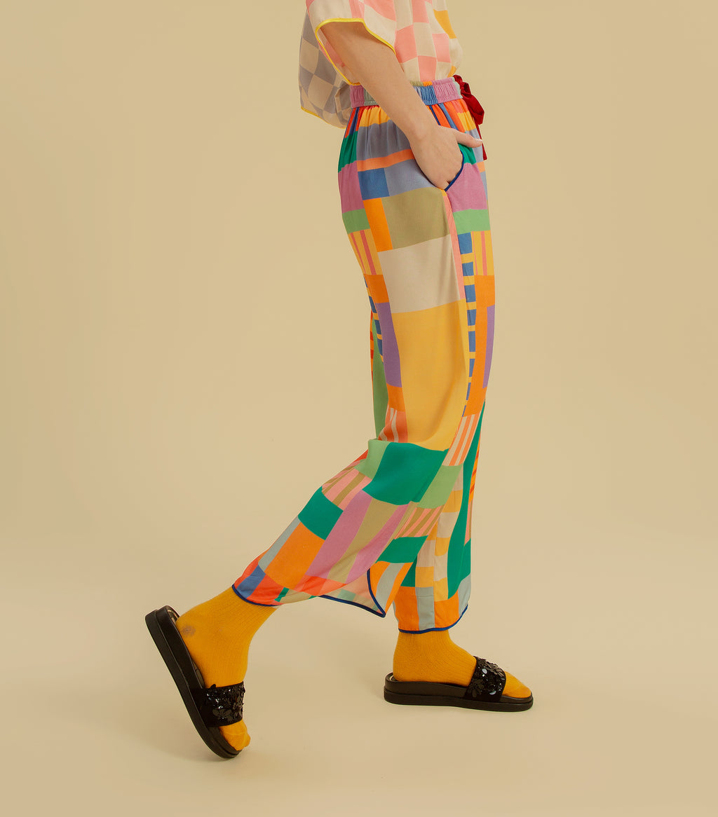 Messy Maze - Drawstring Long Pants