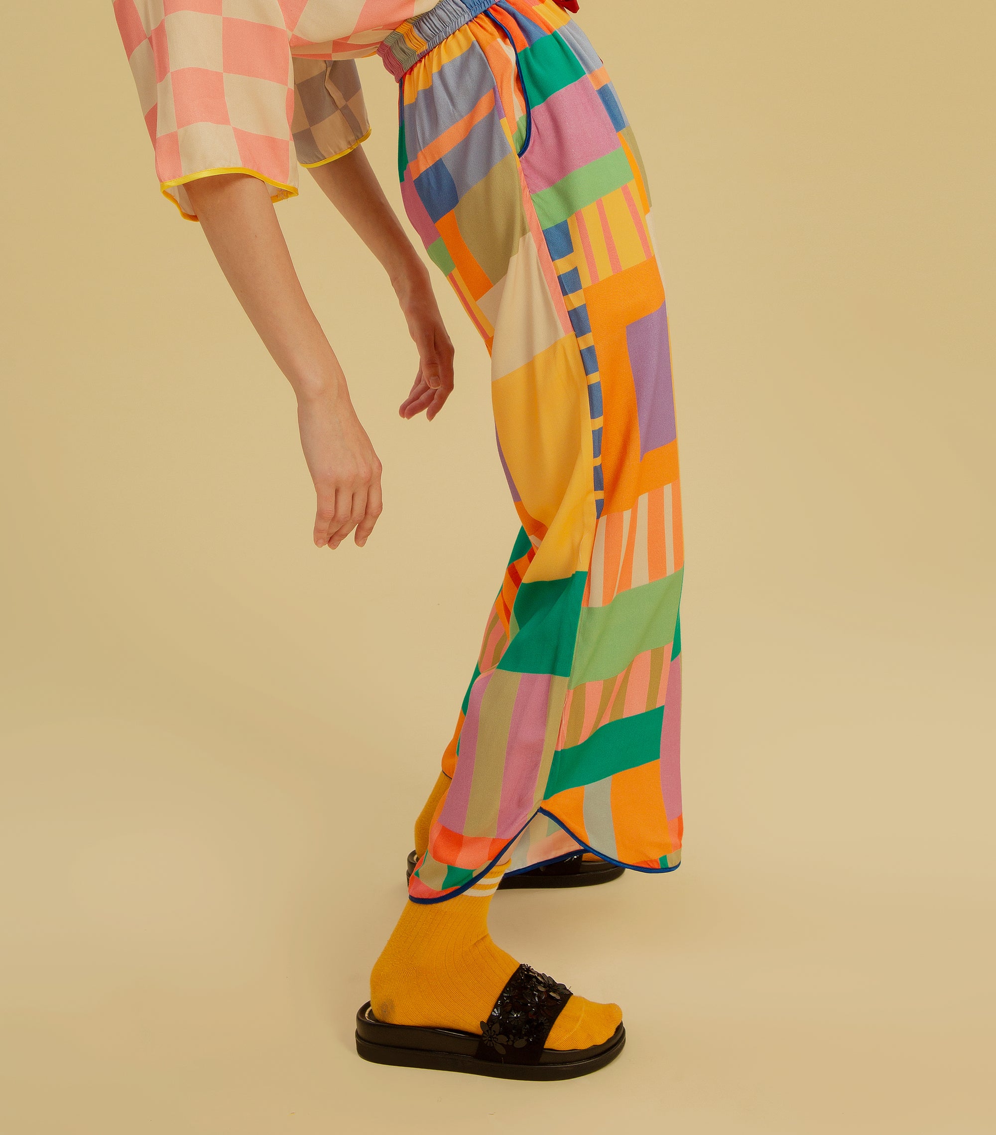 Messy Maze - Drawstring Long Pants