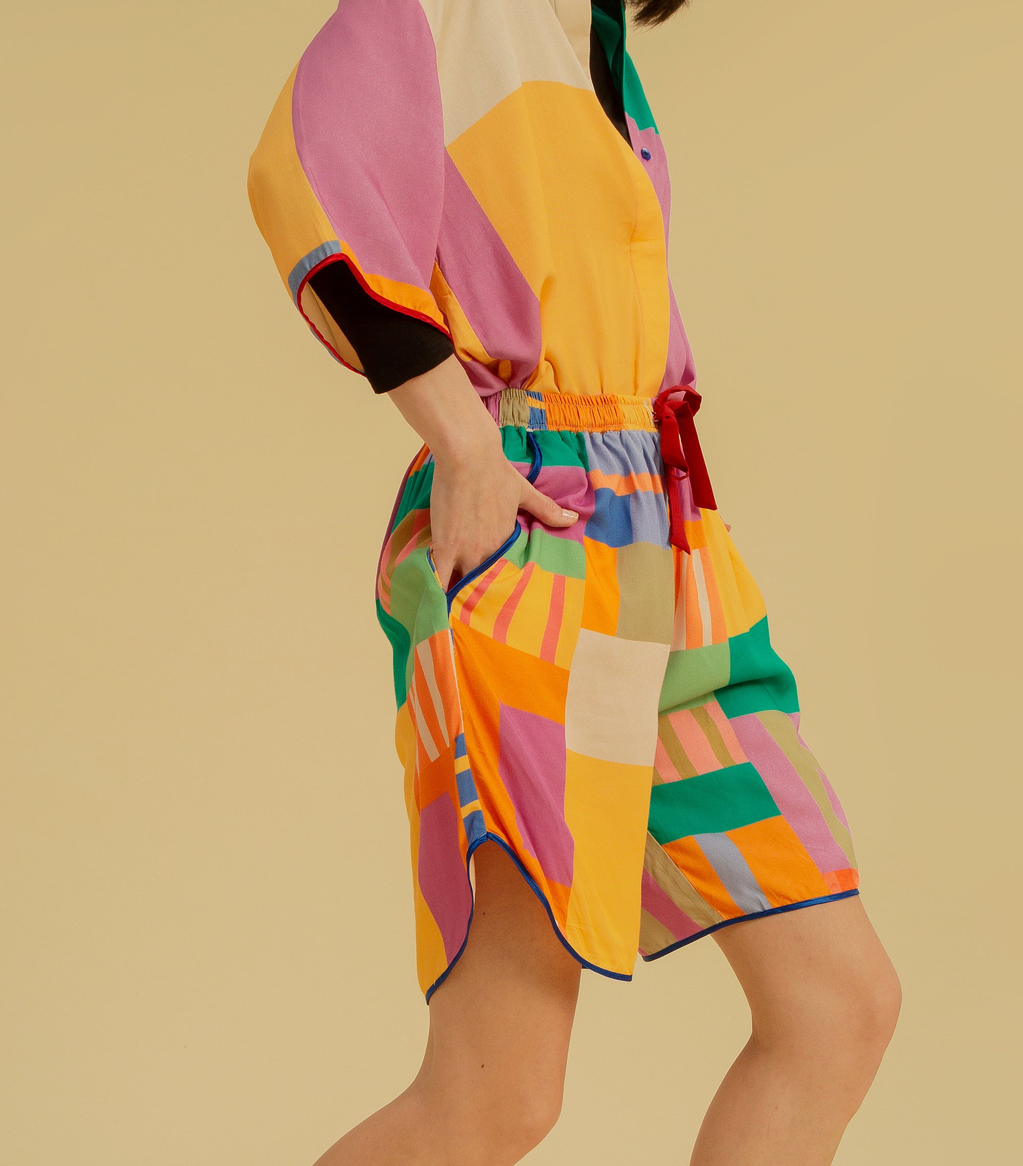 Messy Maze - Drawstring Shorts