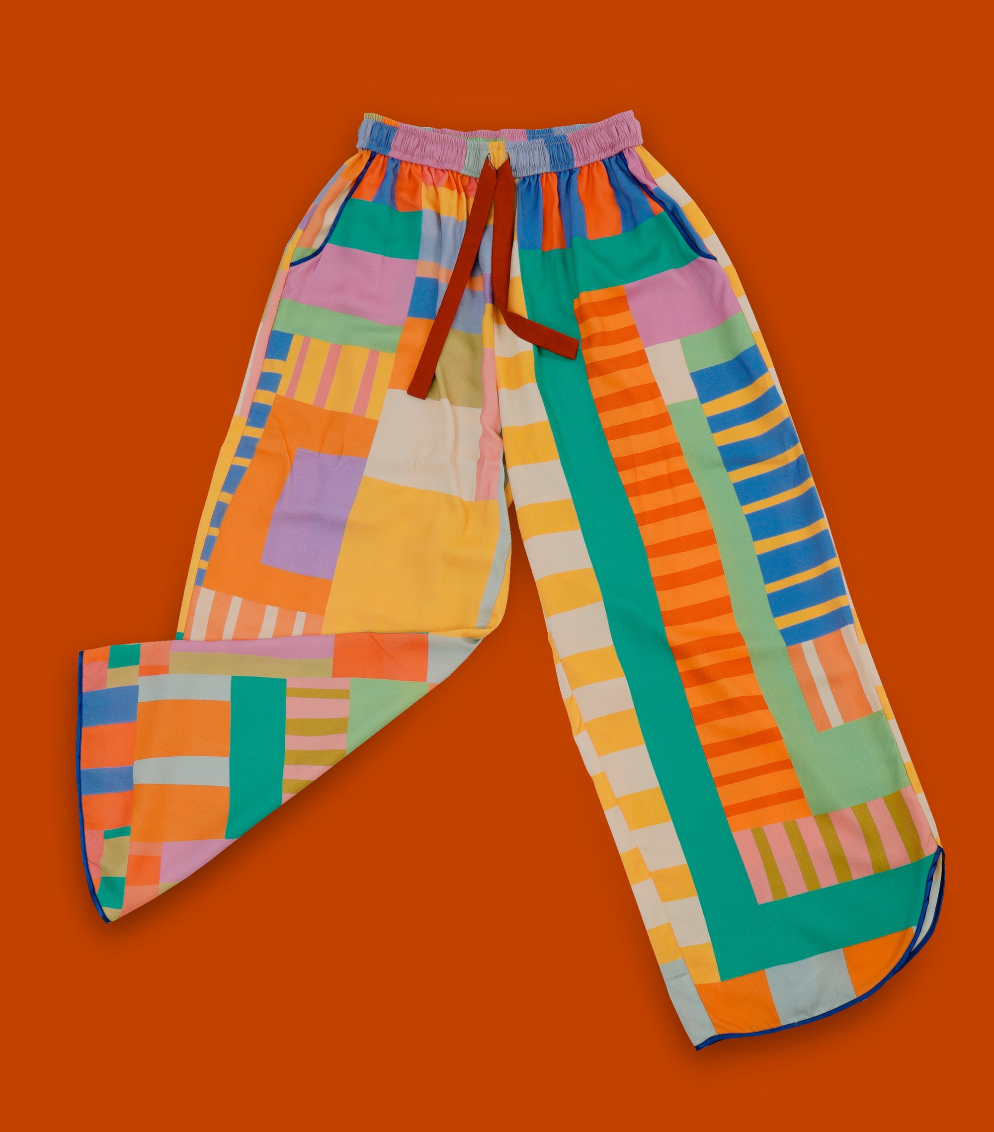 Messy Maze - Drawstring Long Pants