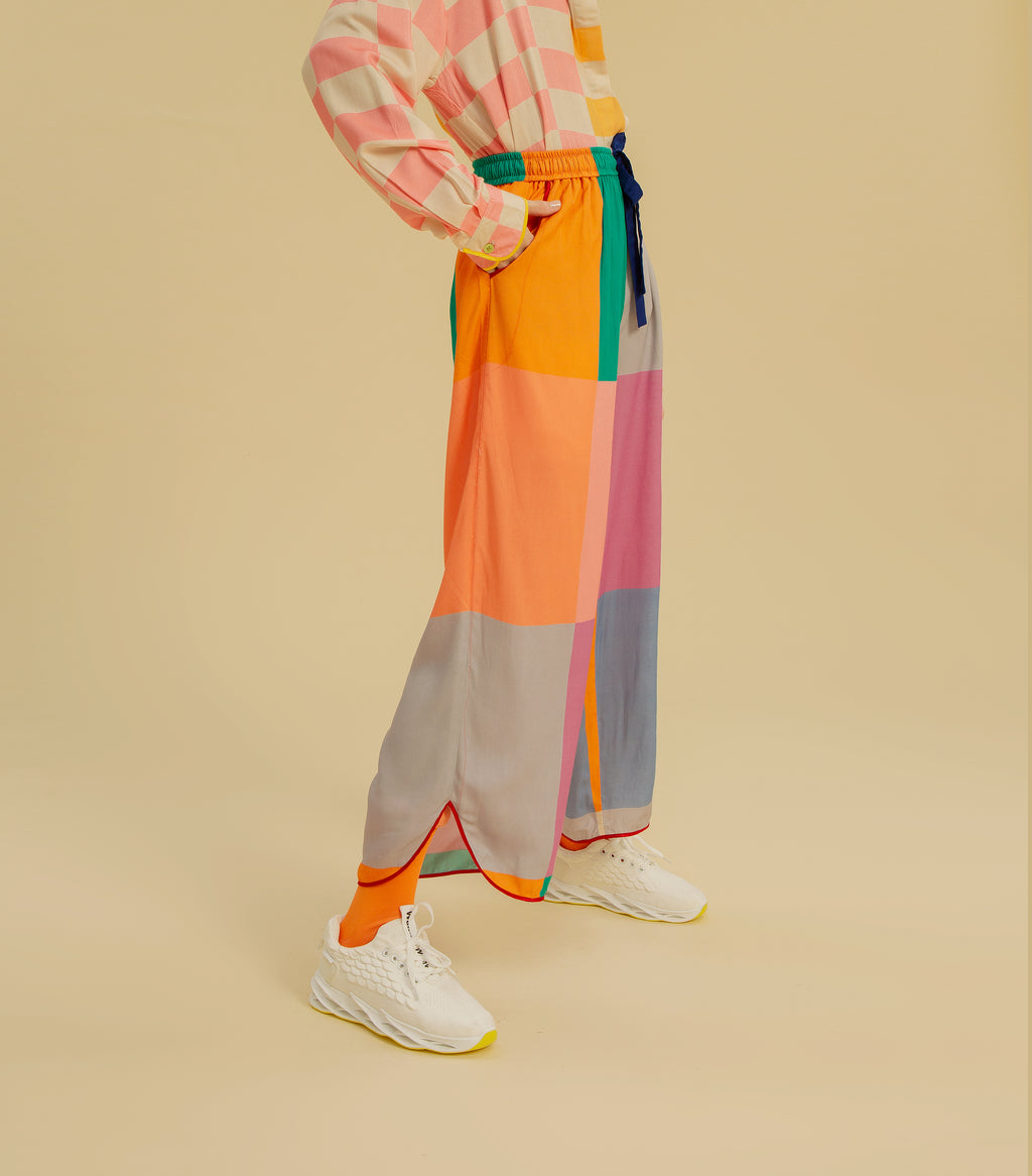 Tetris - Drawstring Long Pants