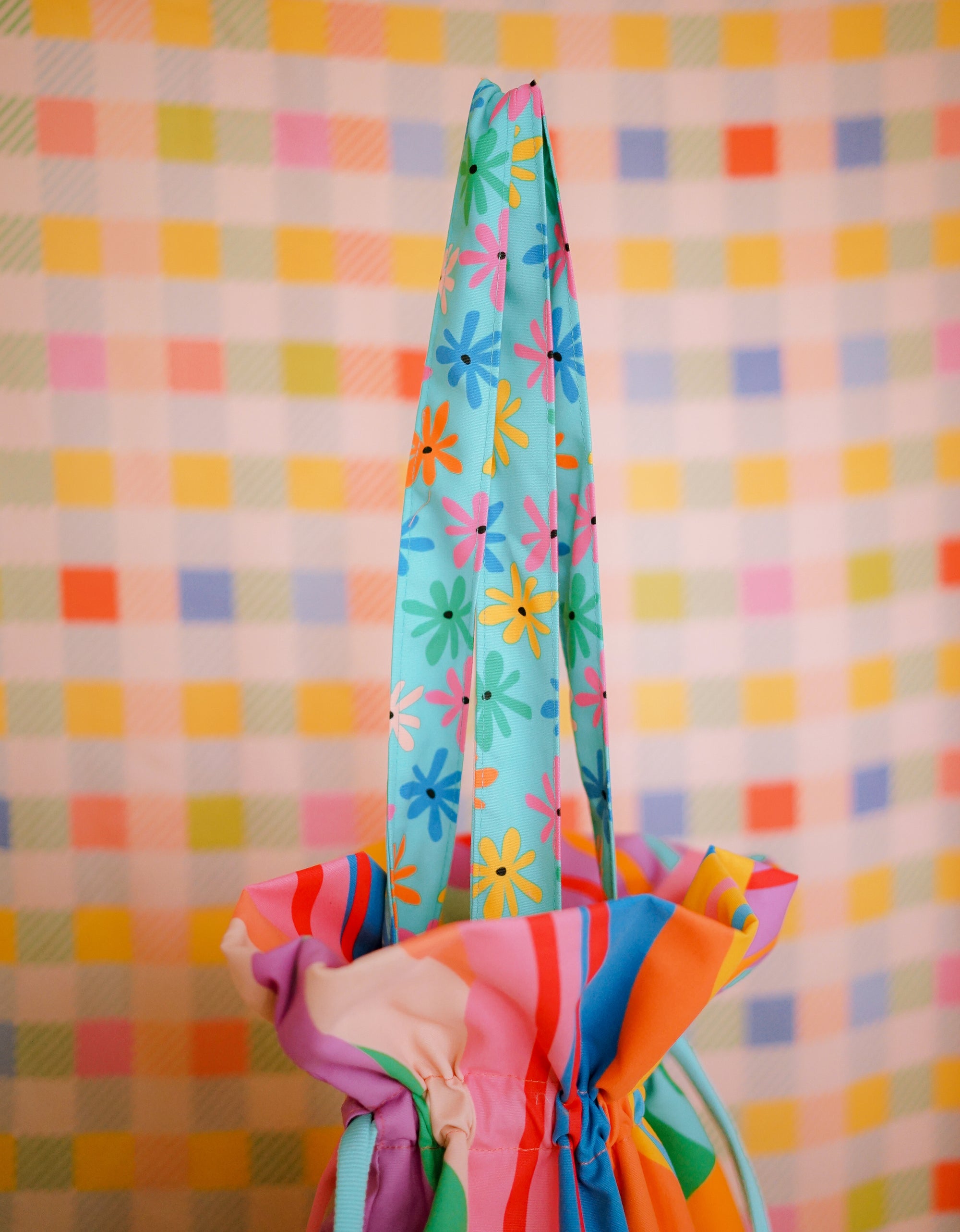 Drawstring Tote Bag - Splashy Ferns