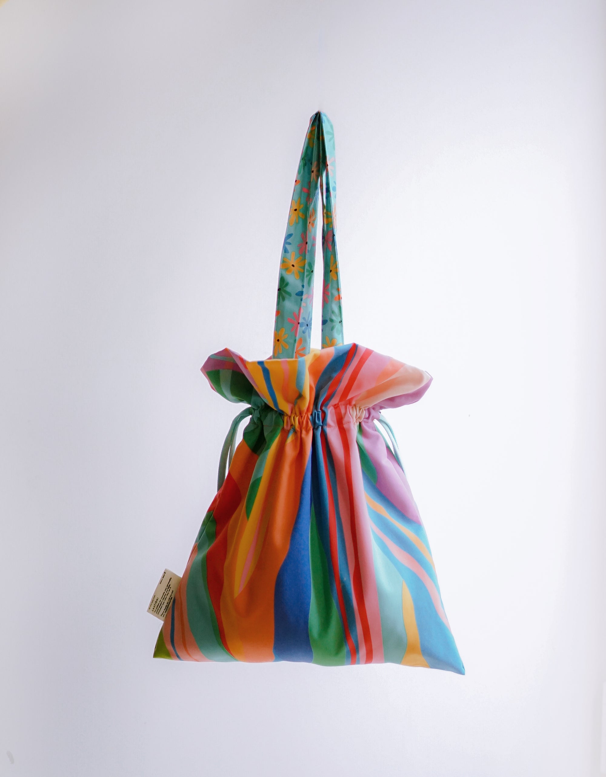 Drawstring Tote Bag - Splashy Ferns