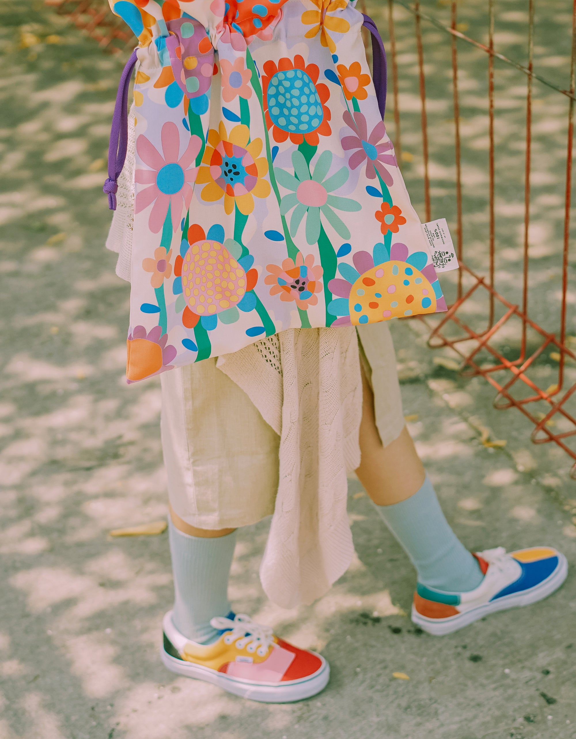 Drawstring Tote Bag - Sunflowers