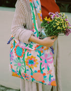 Drawstring Tote Bag - Sunflowers