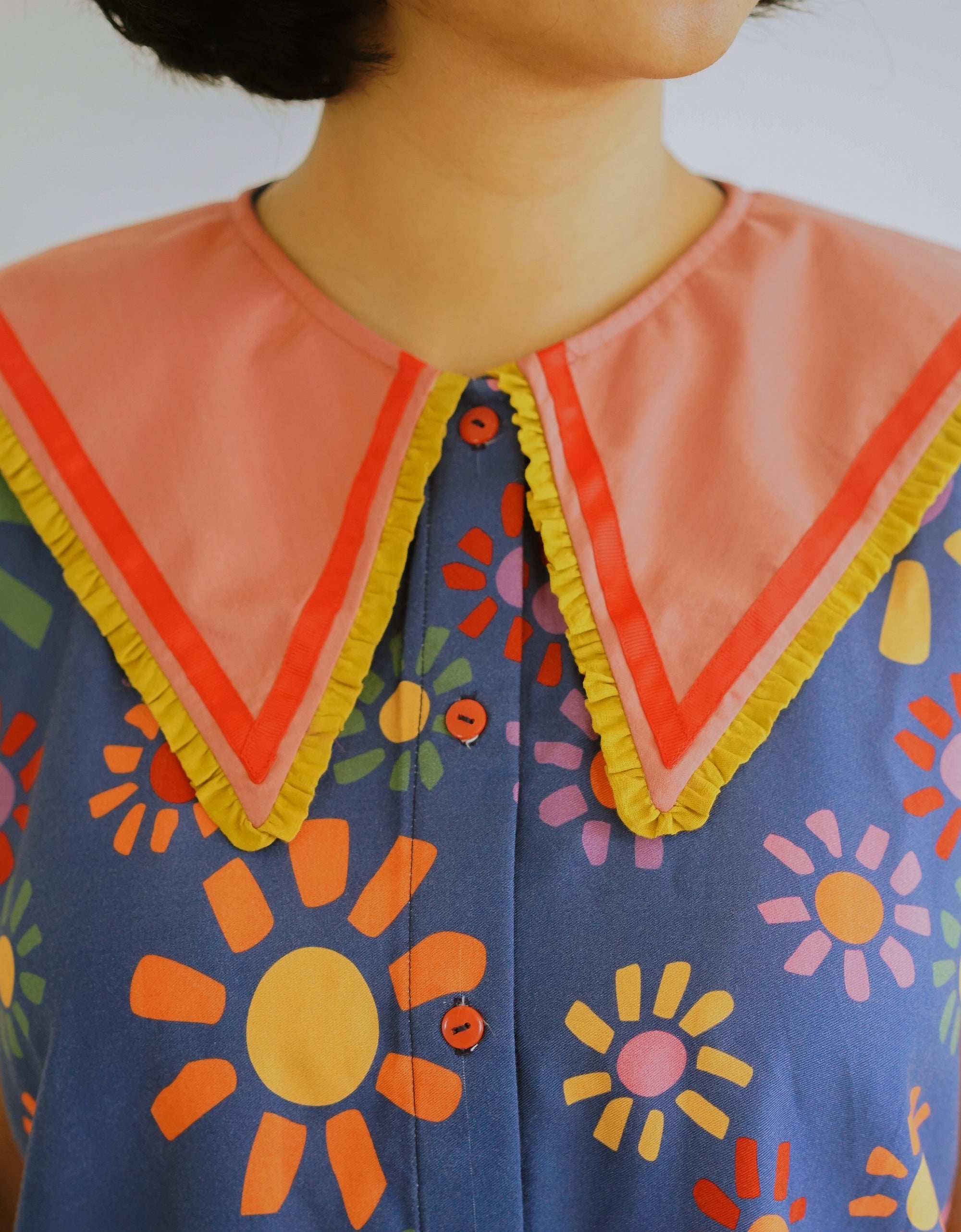 Picasso Ruffle-Collar Top