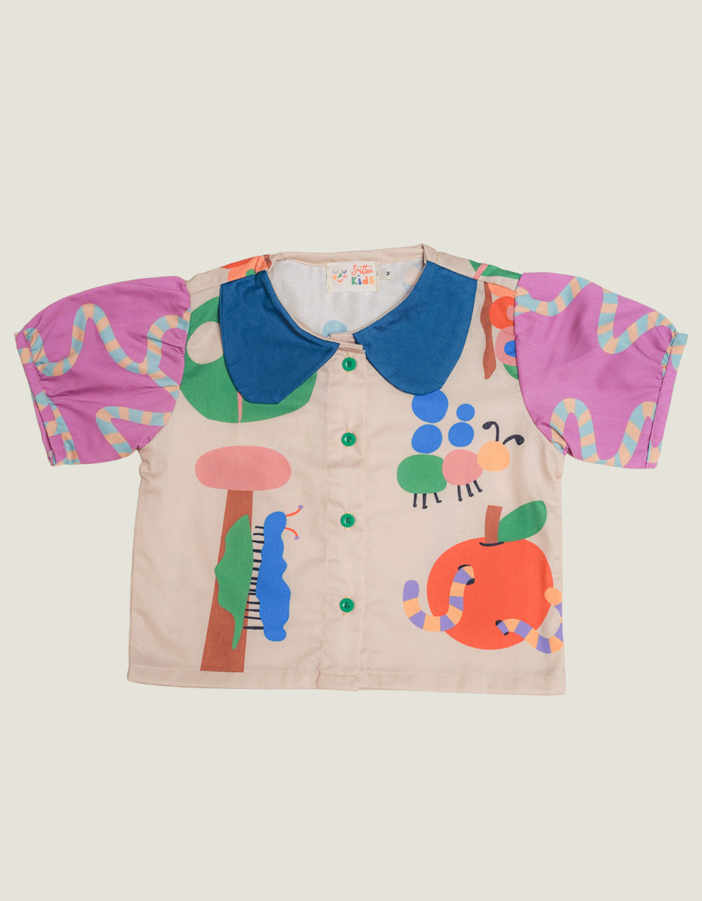 Smitten Kids - Puffy Collar Top - Insects Land