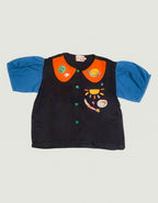 Smitten Kids - Puffy Collar Top - Happy Planets