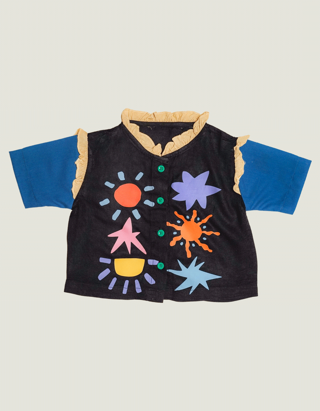 Smitten Kids - Ruffle Top - Sun and Stars
