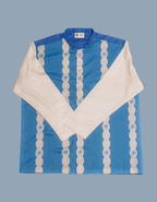 Band Collar Shirt - Anyam Biru