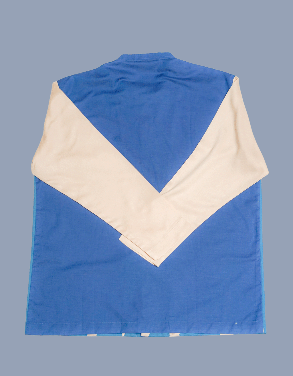 Band Collar Shirt - Anyam Biru