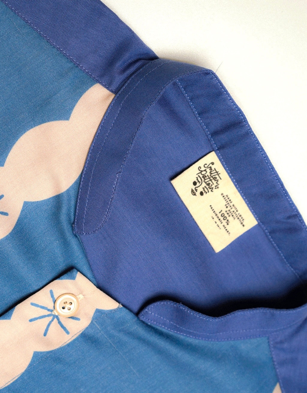 Band Collar Shirt - Anyam Biru